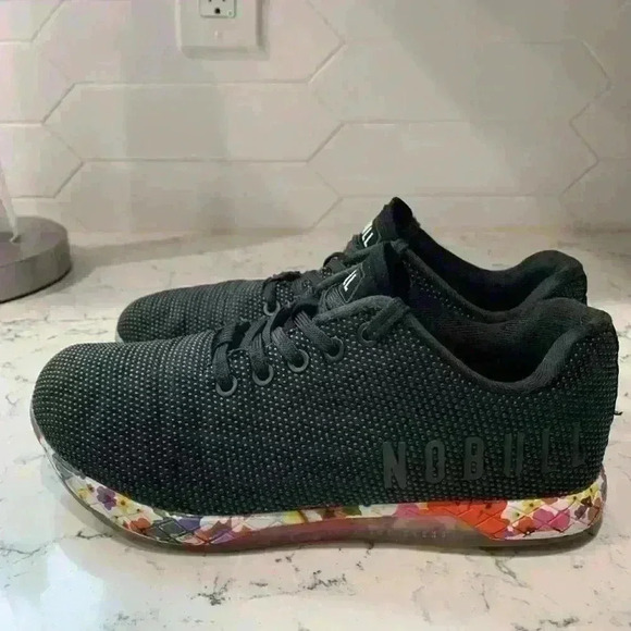 NOBULL Trainer Outwork  Woman’s Size 8.5 Black Design  Floral Low - Picture 4 of 12